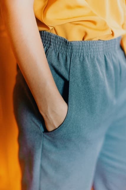 Model wearing comfortable bamboo lounge pants